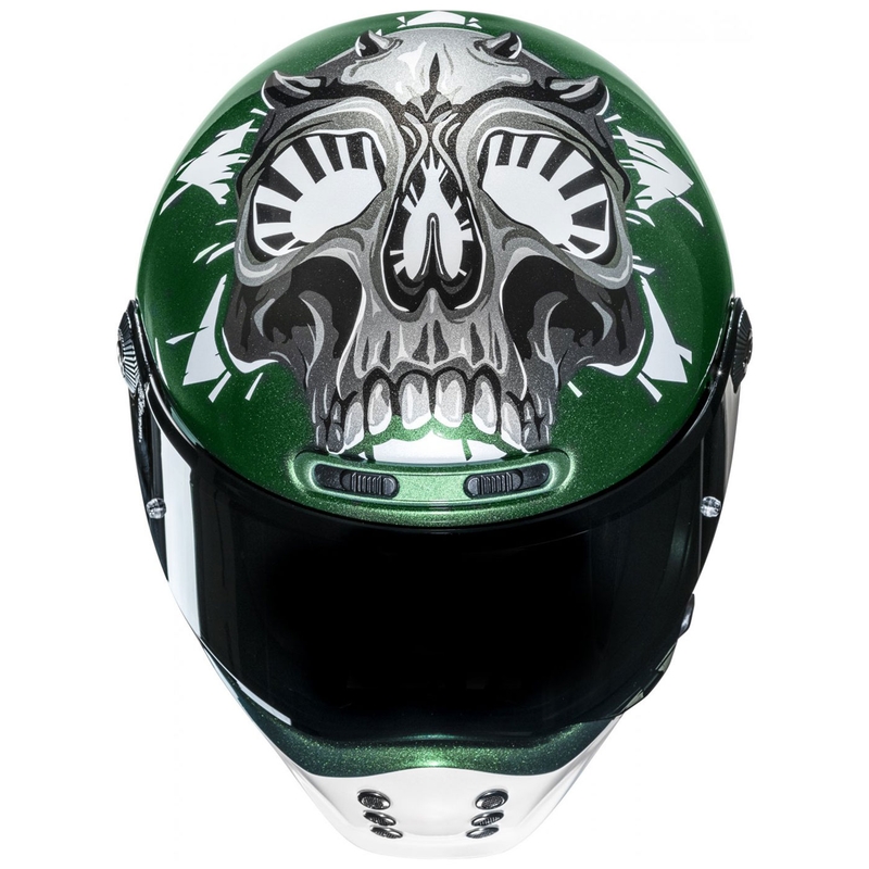 Kask motocyklowy integralny HJC V10 Crania MC4 zielono-biały