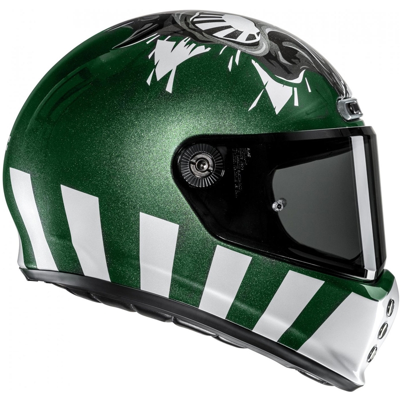 Kask motocyklowy integralny HJC V10 Crania MC4 zielono-biały