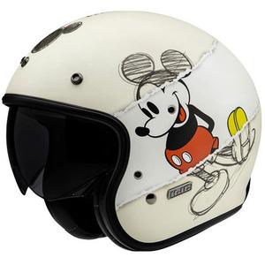 Kask motocyklowy otwarty HJC V31 Disney Mickey Sketch MC1SF biało-czarny