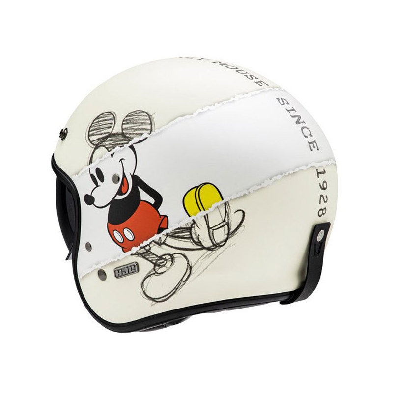 Kask motocyklowy otwarty HJC V31 Disney Mickey Sketch MC1SF biało-czarny
