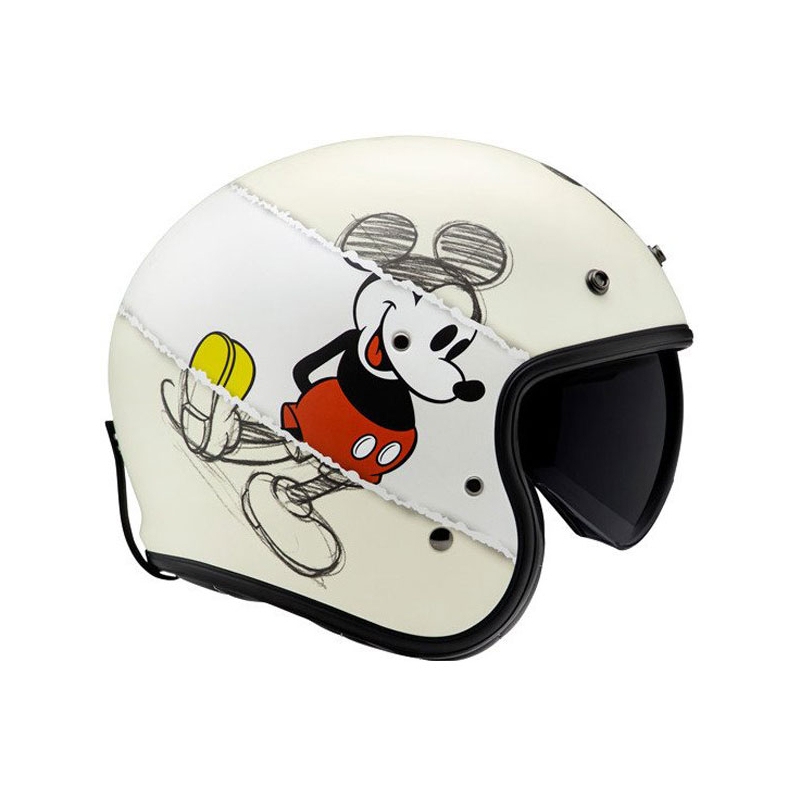 Kask motocyklowy otwarty HJC V31 Disney Mickey Sketch MC1SF biało-czarny