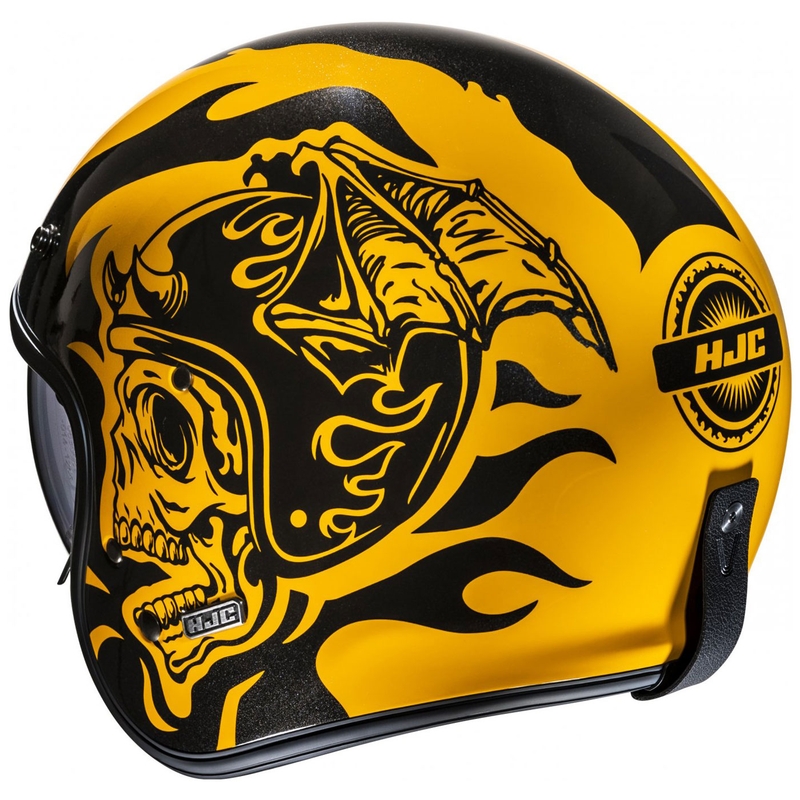 Kask motocyklowy otwarty HJC V31 Flame MC3 żółto-czarny