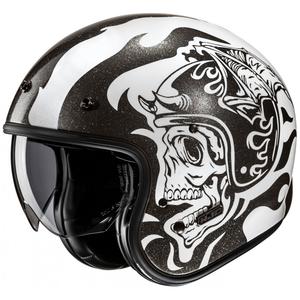 Kask motocyklowy otwarty HJC V31 Flame MC5 czarno-biały