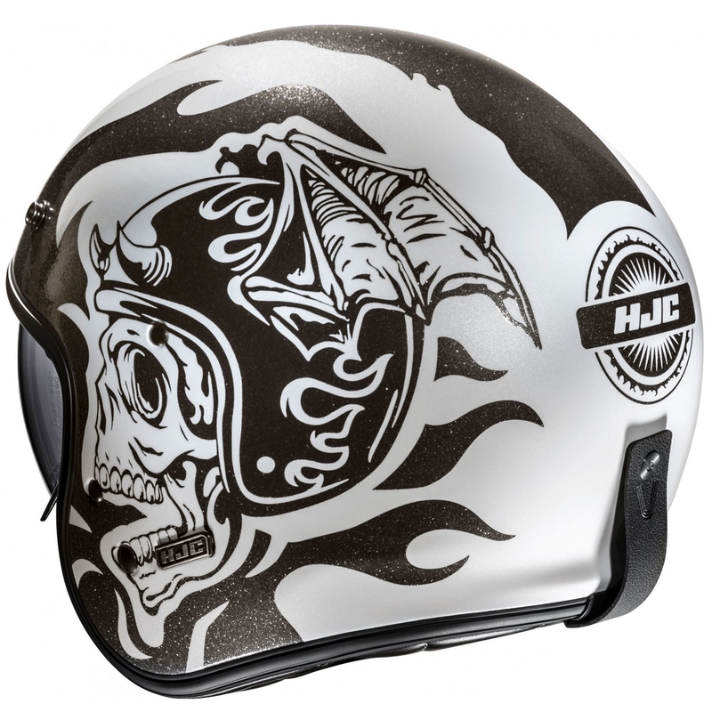Kask motocyklowy otwarty HJC V31 Flame MC5 czarno-biały