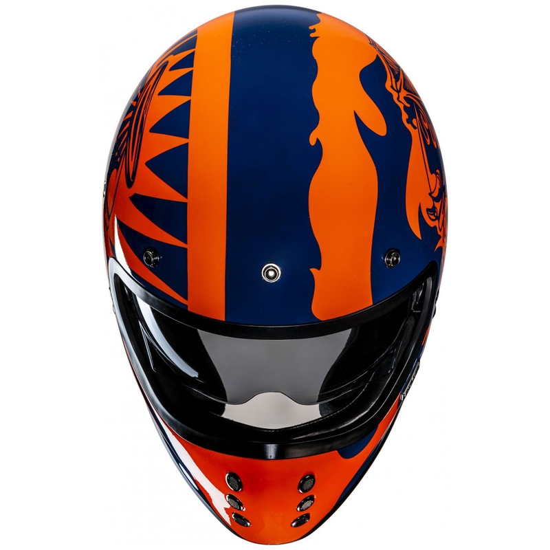 Kask motocyklowy integralny HJC V60 Flame MC27 pomarańczowo-niebieski