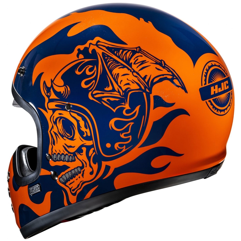 Kask motocyklowy integralny HJC V60 Flame MC27 pomarańczowo-niebieski