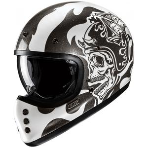 Kask motocyklowy integralny HJC V60 Flame MC5 czarno-biały