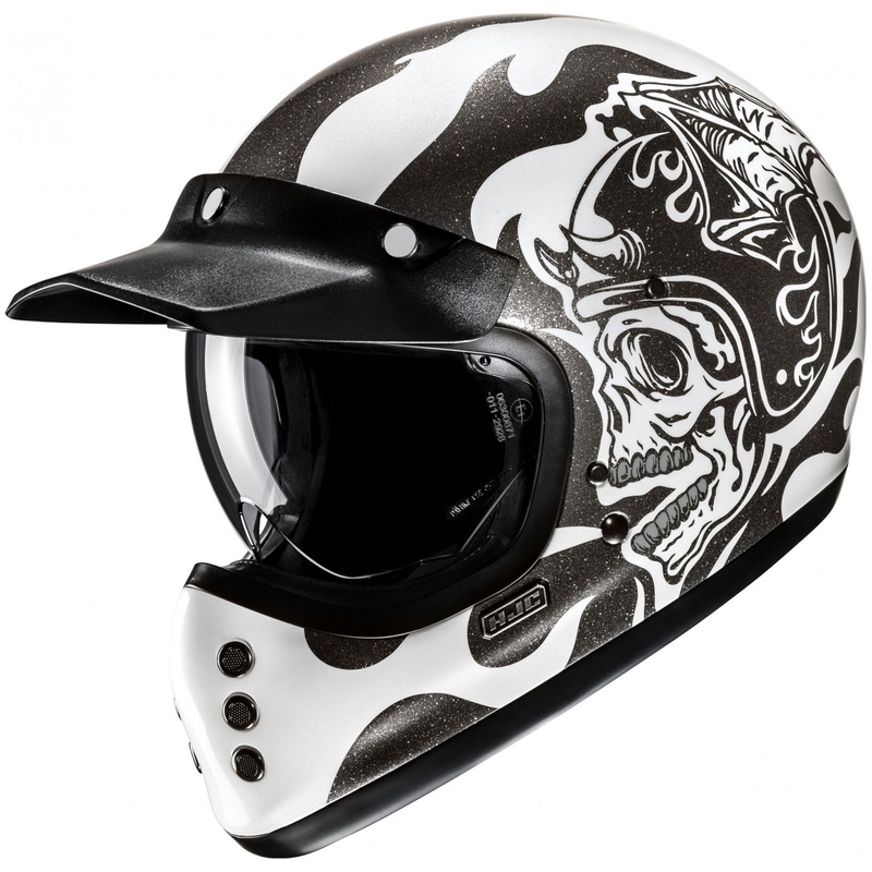 Kask motocyklowy integralny HJC V60 Flame MC5 czarno-biały