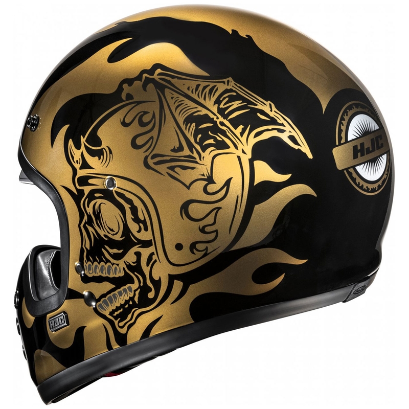 Kask motocyklowy integralny HJC V60 Flame MC9 złoto-czarny