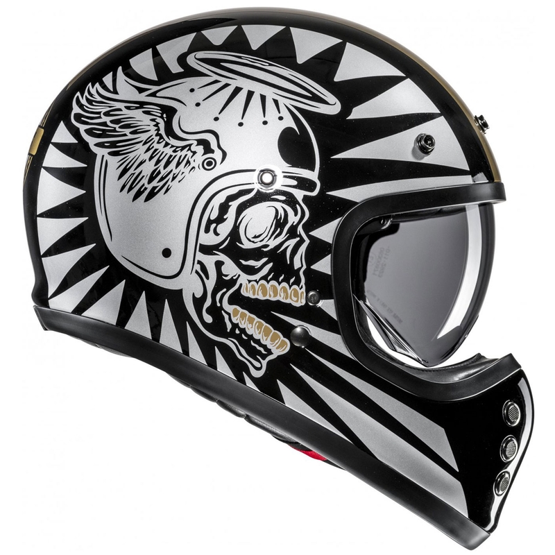Kask motocyklowy integralny HJC V60 Flame MC9 złoto-czarny