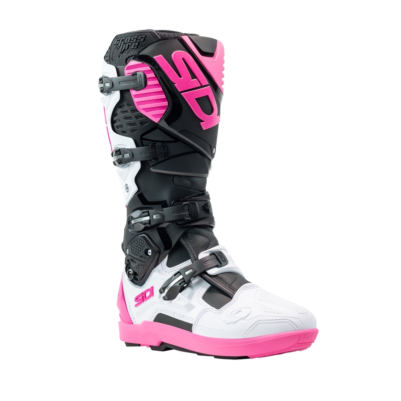 Buty motocyklowe SiDi Crossfire 3 SRS czarno-biało-różowe