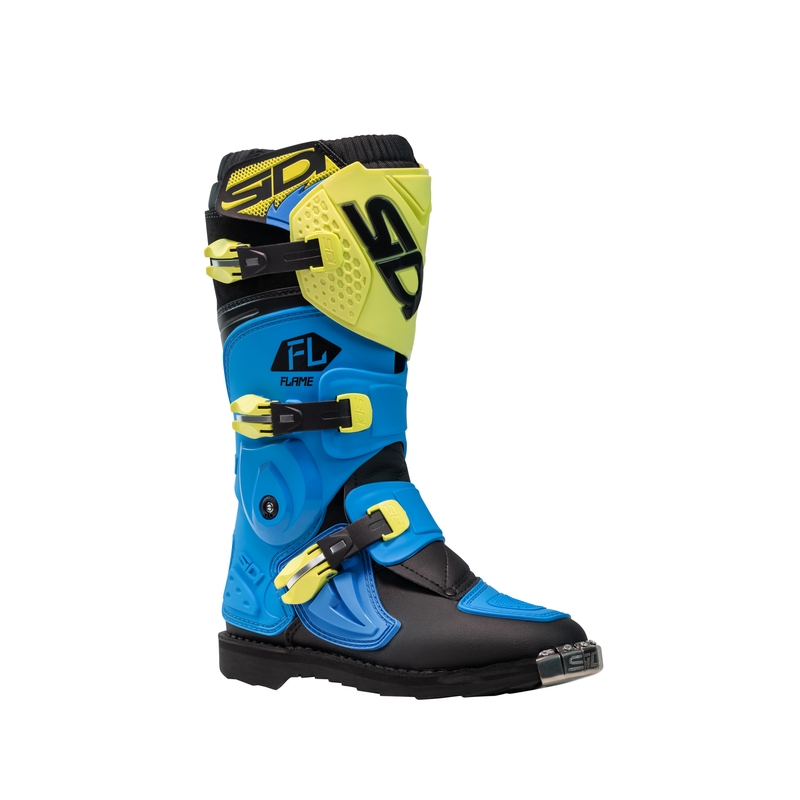 Dziecięce buty motocrossowe SiDi Flame niebiesko-żółto-czarne