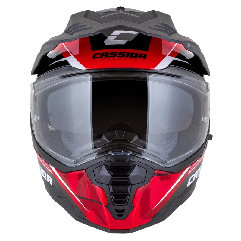 Kask enduro Cassida Road Runner TechniX czerwono-czarno-biało-szary