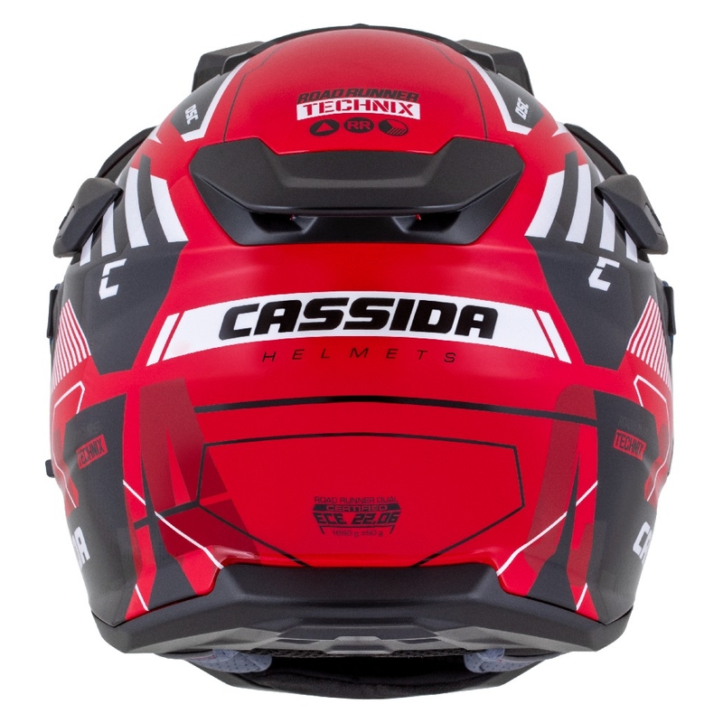 Kask enduro Cassida Road Runner TechniX czerwono-czarno-biało-szary