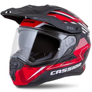Kask enduro Cassida Road Runner TechniX czerwono-czarno-biało-szary