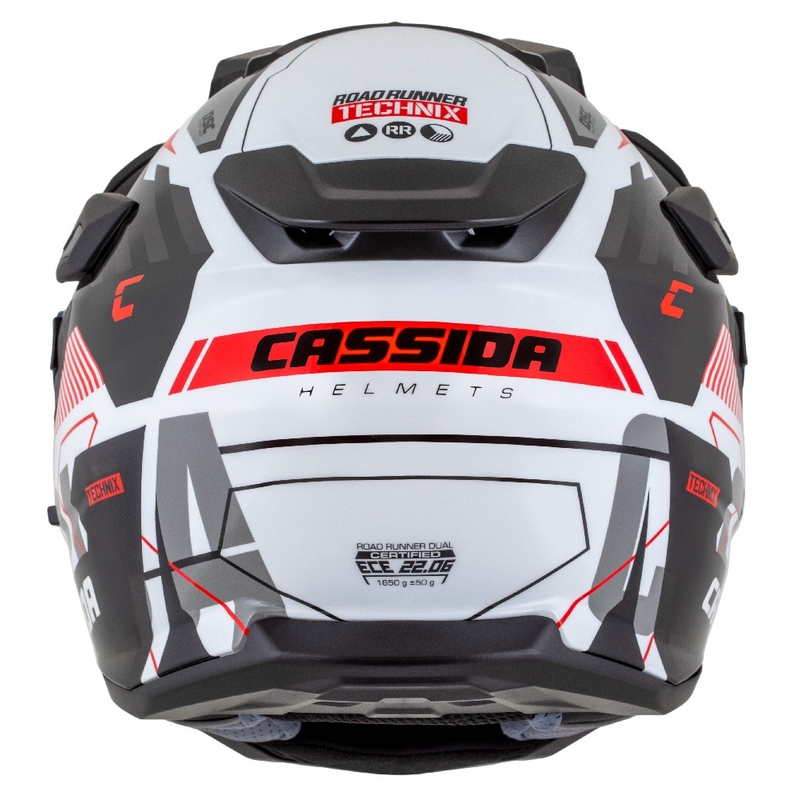 Kask enduro Cassida Road Runner TechniX biało-czarno-czerwono-szary
