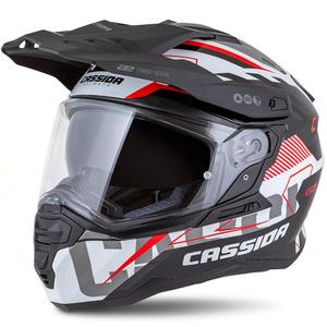 Kask enduro Cassida Road Runner TechniX biało-czarno-czerwono-szary