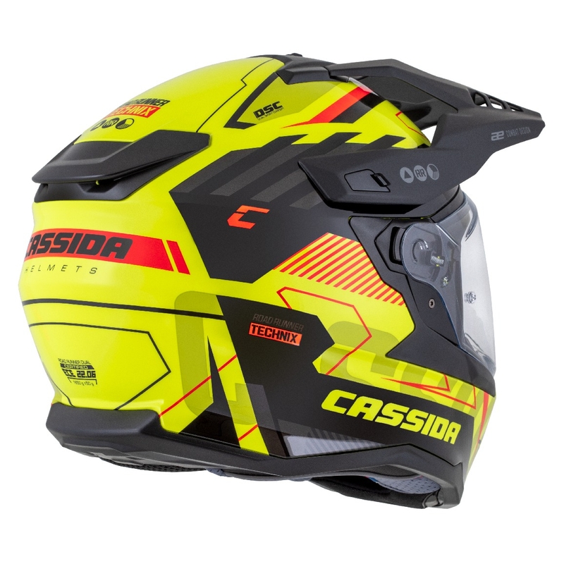 Kask enduro Cassida Road Runner TechniX fluo żółto-czarno-pomarańczowo-szary