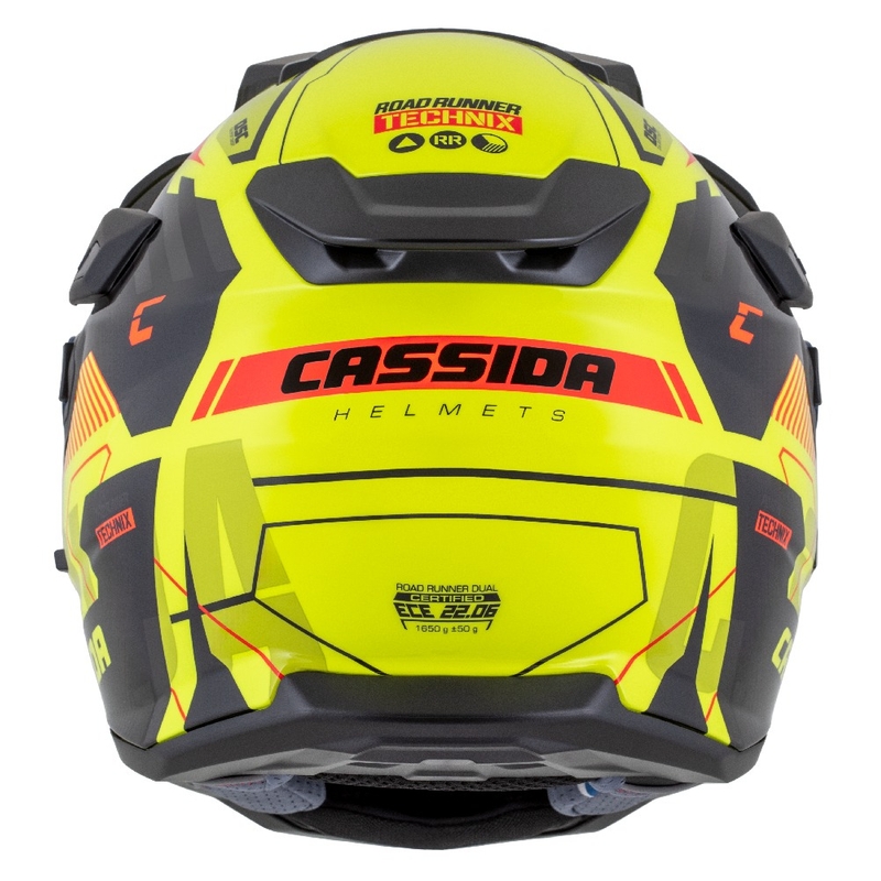 Kask enduro Cassida Road Runner TechniX fluo żółto-czarno-pomarańczowo-szary