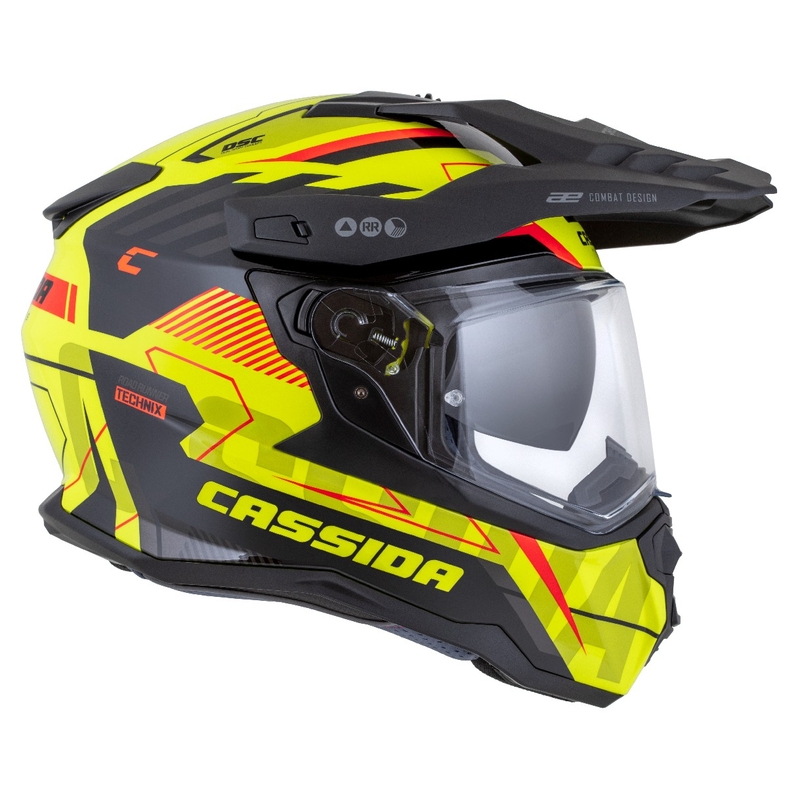 Kask enduro Cassida Road Runner TechniX fluo żółto-czarno-pomarańczowo-szary