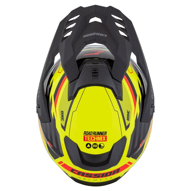 Kask enduro Cassida Road Runner TechniX fluo żółto-czarno-pomarańczowo-szary
