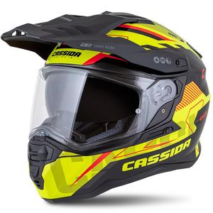 Kask enduro Cassida Road Runner TechniX fluo żółto-czarno-pomarańczowo-szary