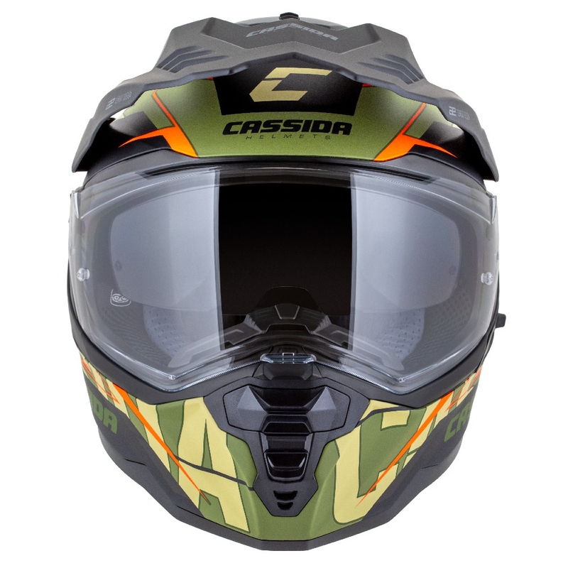 Kask enduro Cassida Road Runner TechniX matowy zielono-czarno-pomarańczowo-szary