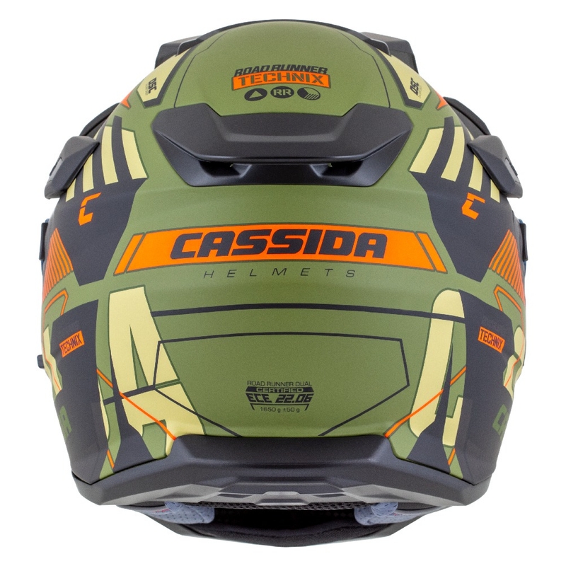 Kask enduro Cassida Road Runner TechniX matowy zielono-czarno-pomarańczowo-szary