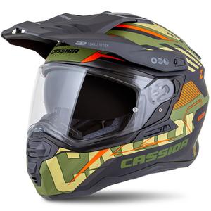 Kask enduro Cassida Road Runner TechniX matowy zielono-czarno-pomarańczowo-szary