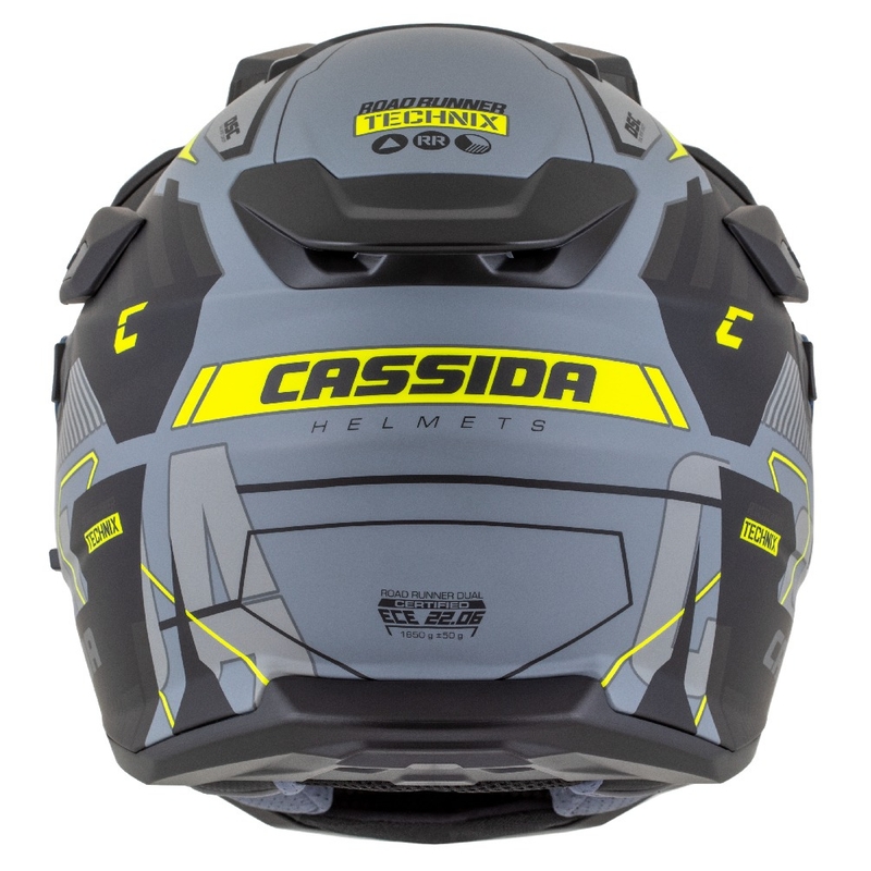 Kask enduro Cassida Road Runner TechniX matowy szaro-czarno-fluo żółty
