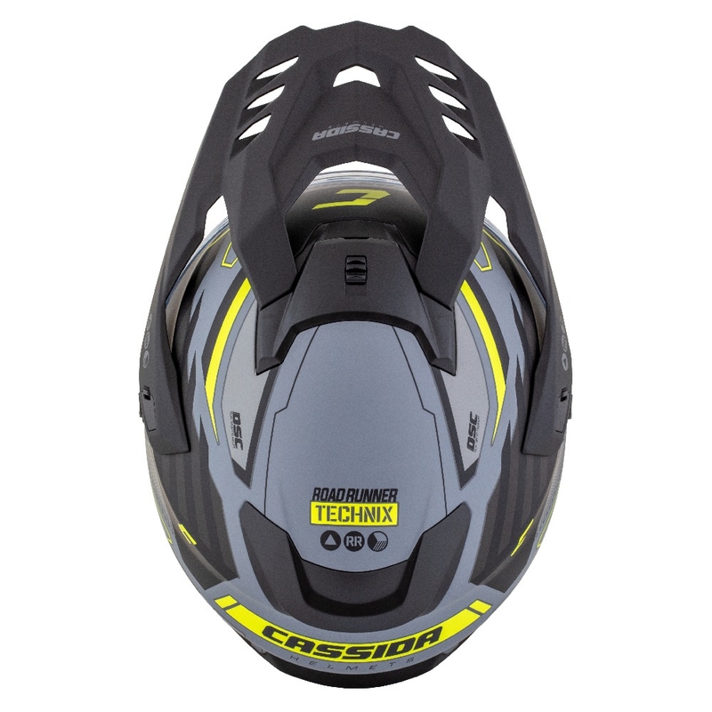 Kask enduro Cassida Road Runner TechniX matowy szaro-czarno-fluo żółty