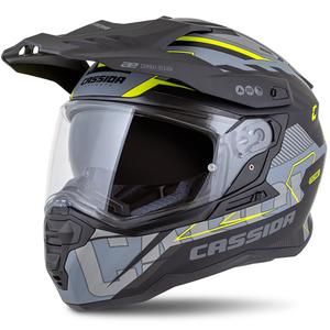 Kask enduro Cassida Road Runner TechniX matowy szaro-czarno-fluo żółty