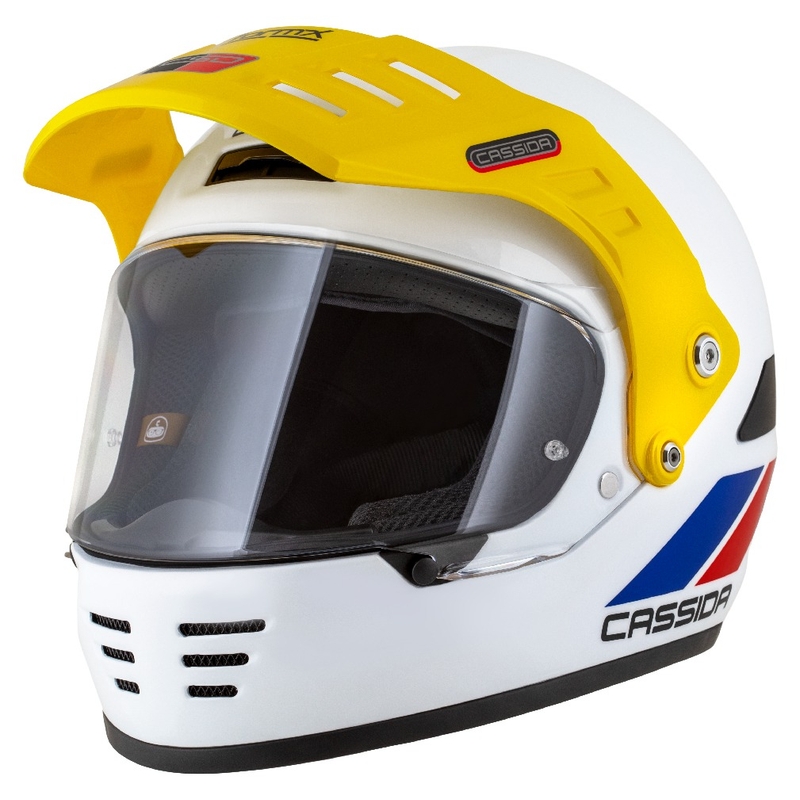 Kask enduro Cassida FormX FlatOut biało-niebiesko-czerwony
