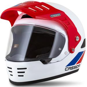 Kask enduro Cassida FormX FlatOut biało-niebiesko-czerwony