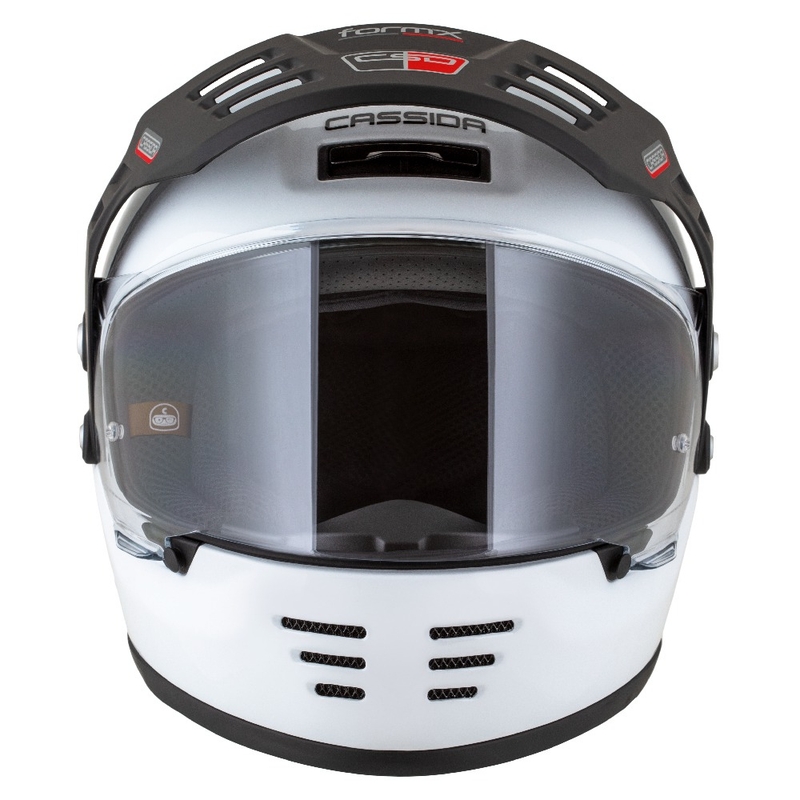 Kask enduro Cassida FormX FlatOut biało-czarno-czerwony