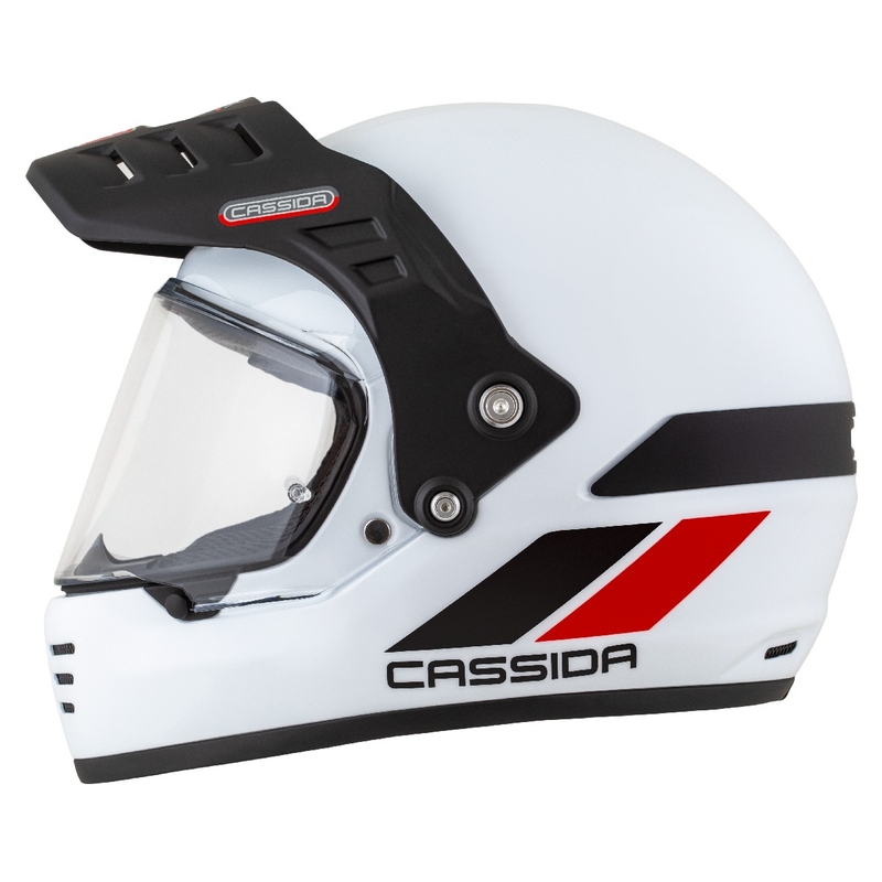 Kask enduro Cassida FormX FlatOut biało-czarno-czerwony