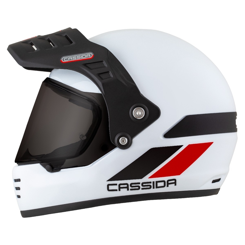 Kask enduro Cassida FormX FlatOut biało-czarno-czerwony