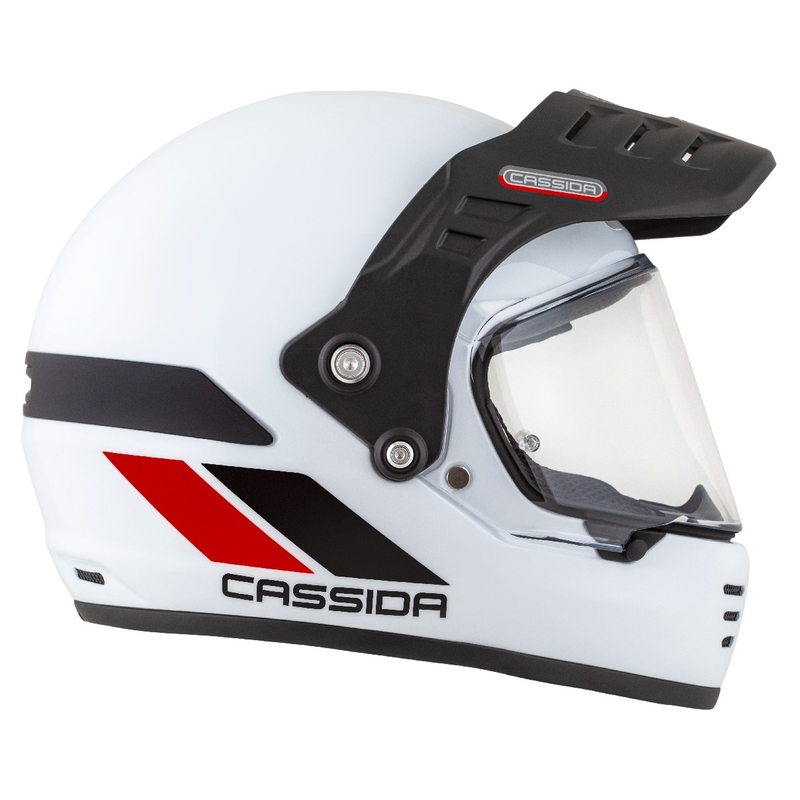 Kask enduro Cassida FormX FlatOut biało-czarno-czerwony