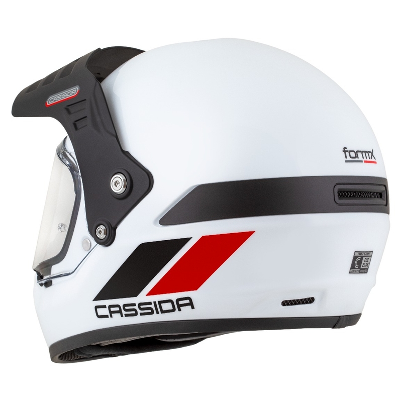 Kask enduro Cassida FormX FlatOut biało-czarno-czerwony