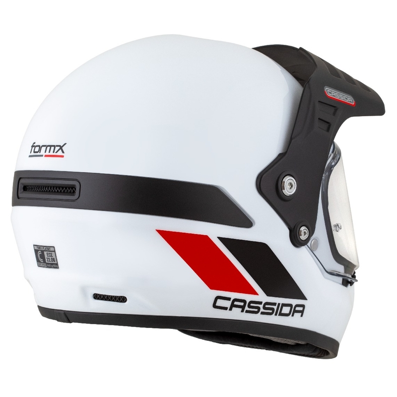 Kask enduro Cassida FormX FlatOut biało-czarno-czerwony