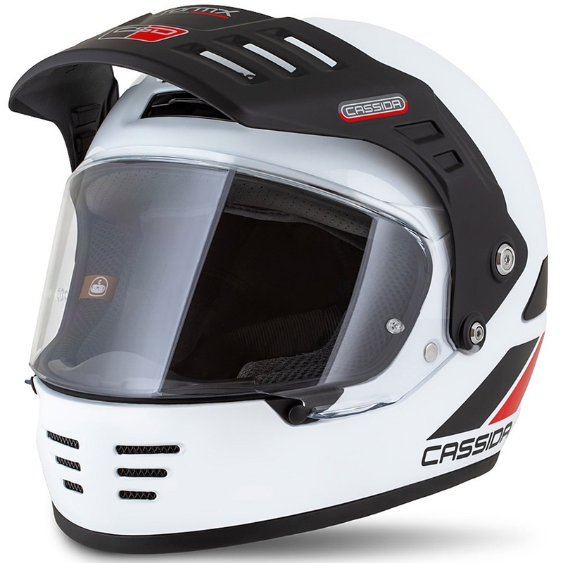 Kask enduro Cassida FormX FlatOut biało-czarno-czerwony