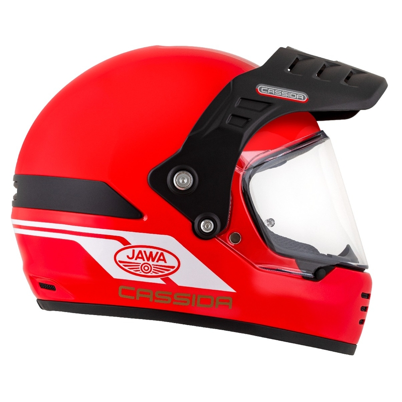 Kask enduro Cassida FormX Jawa RotaX czerwono-biało-złoty