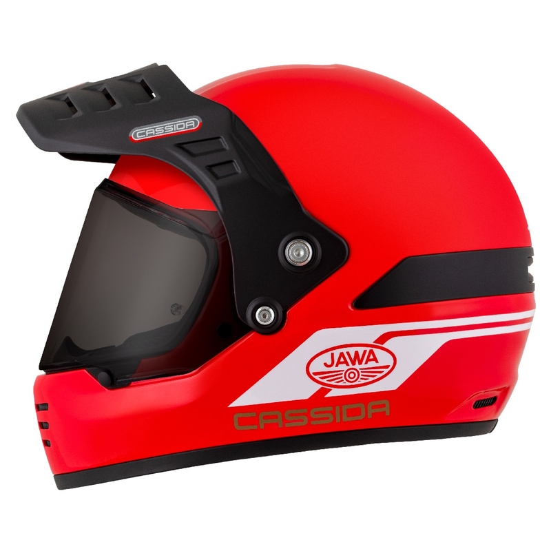 Kask enduro Cassida FormX Jawa RotaX czerwono-biało-złoty