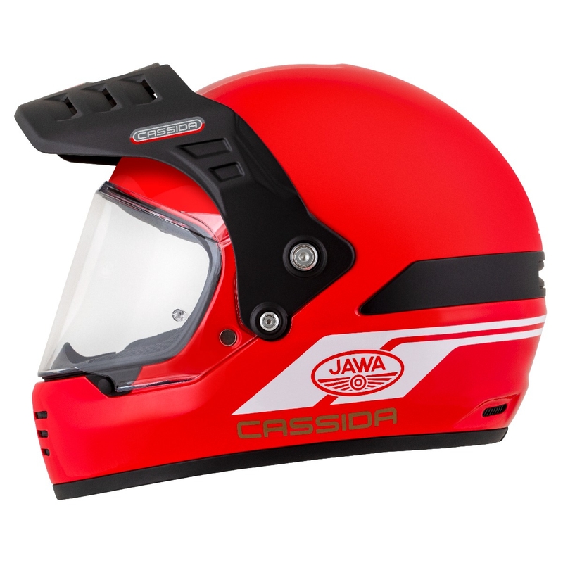 Kask enduro Cassida FormX Jawa RotaX czerwono-biało-złoty