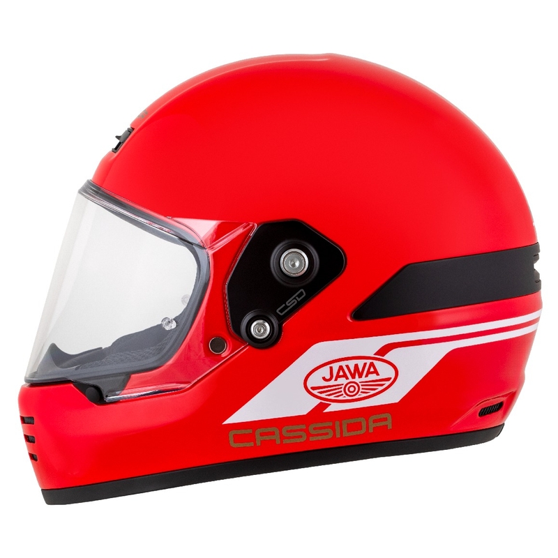 Kask enduro Cassida FormX Jawa RotaX czerwono-biało-złoty