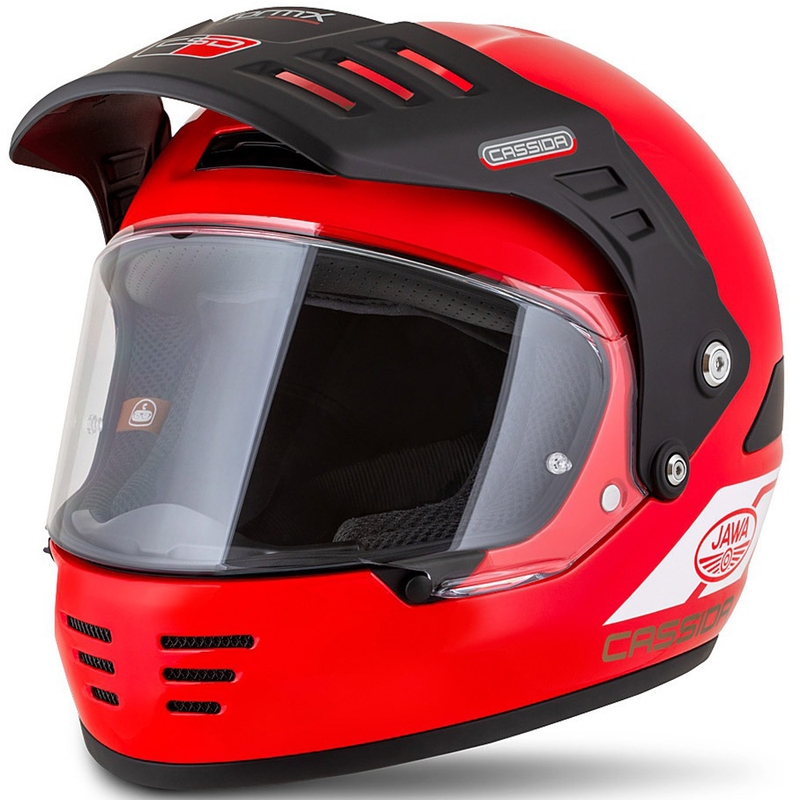 Kask enduro Cassida FormX Jawa RotaX czerwono-biało-złoty