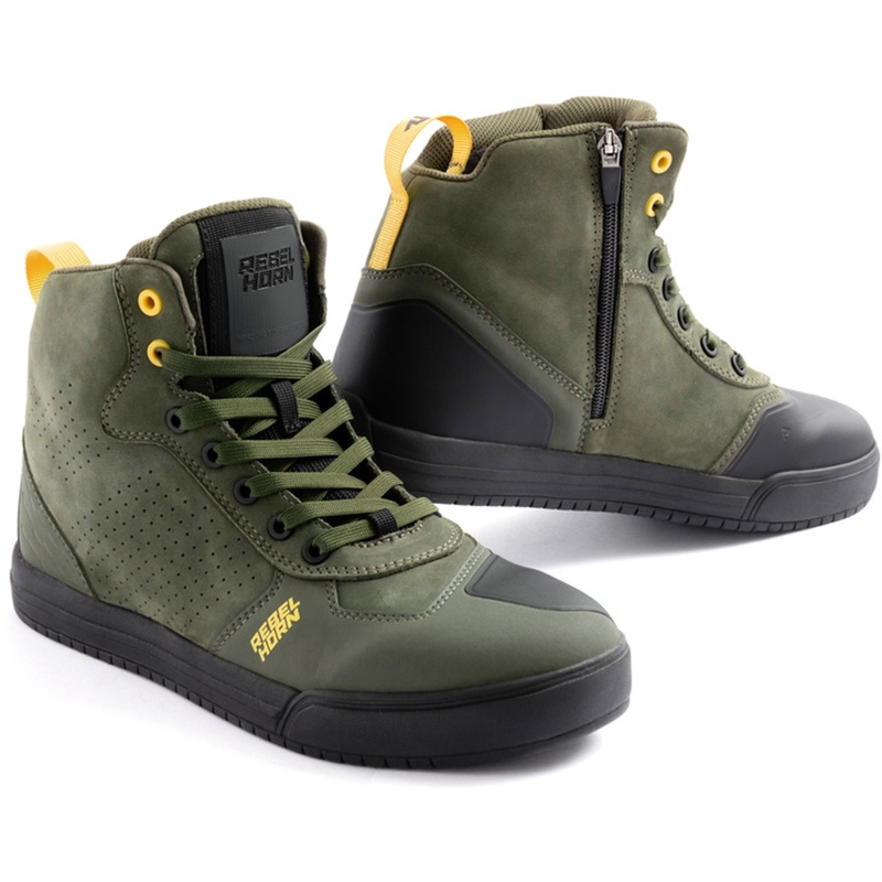Skórzane buty motocyklowe Rebelhorn Spike zielone