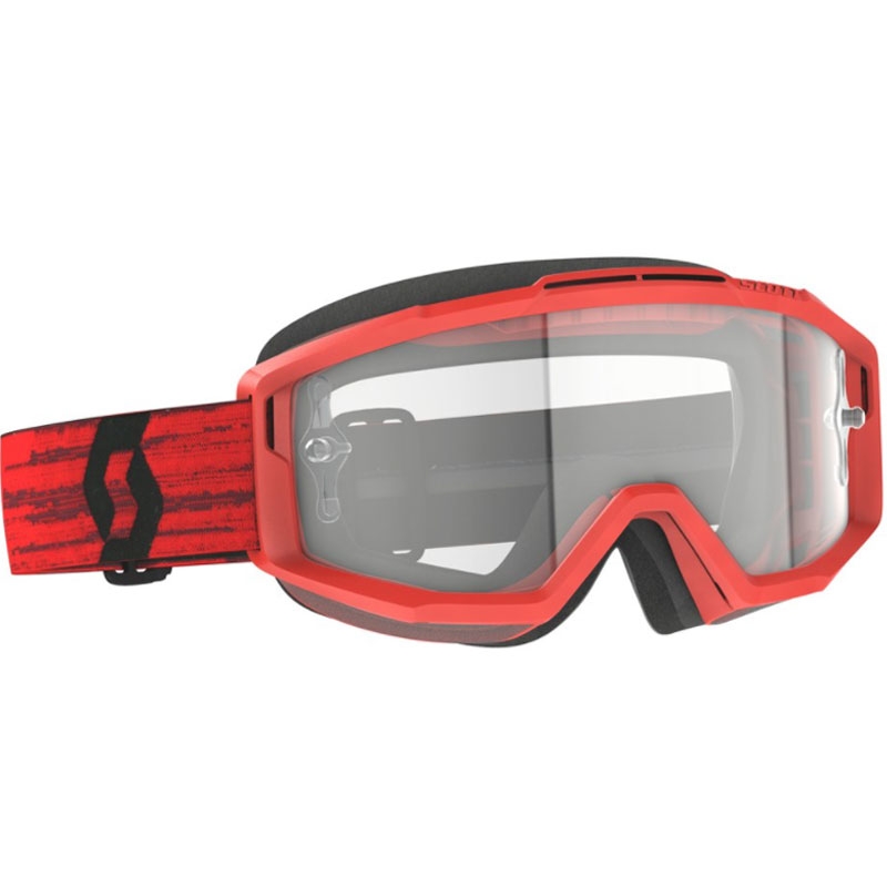 Gogle motocrossowe SCOTT Split OTG czerwone z przezroczystą plexi