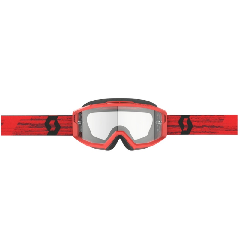 Gogle motocrossowe SCOTT Split OTG czerwone z przezroczystą plexi