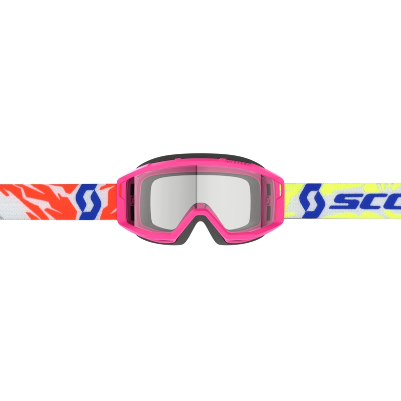 Dziecięce gogle motocrossowe SCOTT Primal Youth w kolorze różowym z przezroczystą plexi